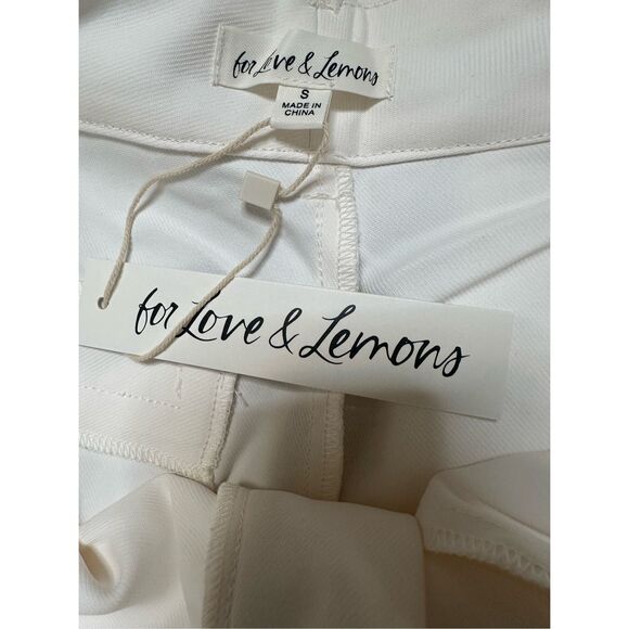 For Love & Lemons size S Shannon Pant White Trouser Wide Leg Chic Quiet Luxury - Picture 9 of 11